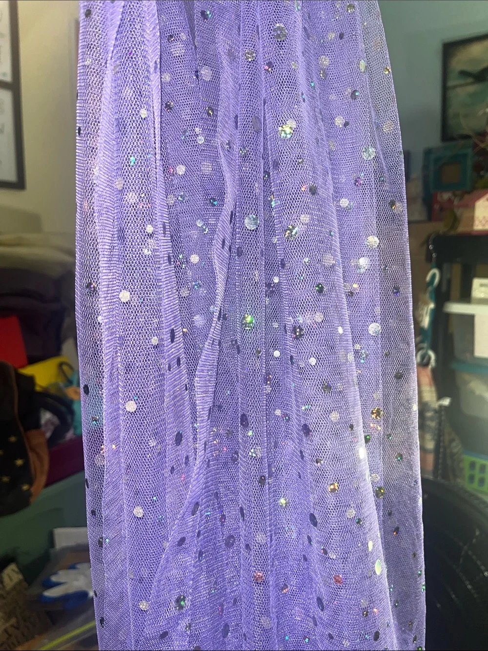 Purple Sequin Dot Curtain panel